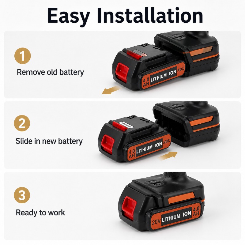 Black+Decker Tool Cordless - Аккумулятор 20В 6.0Ач для беспроводных инструментов