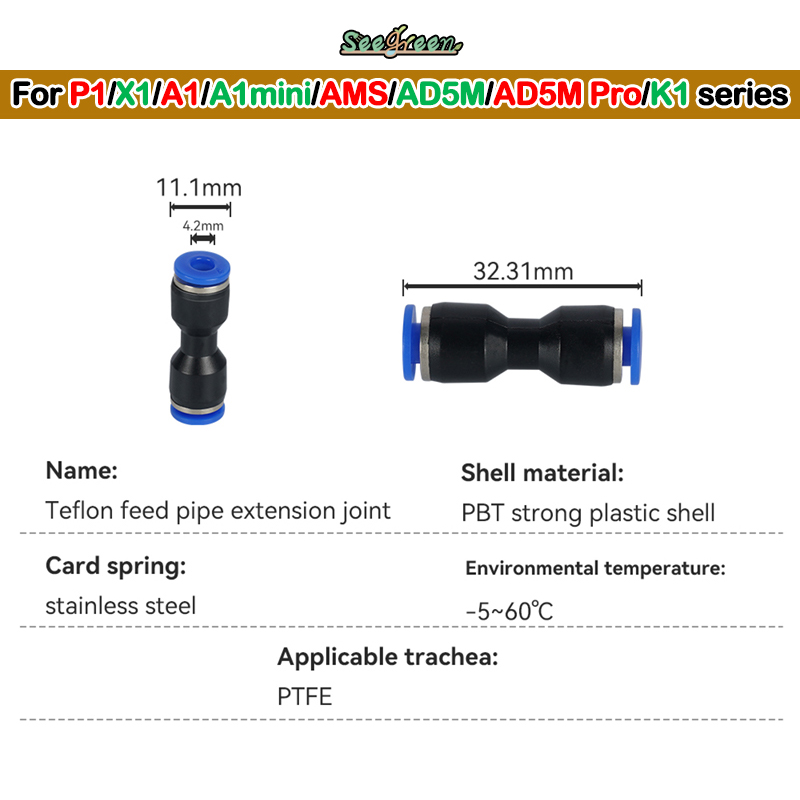 1/2/3 шт. 3D-принтер ПТФЭ Пнев – обзор и цена Ptfe Tape Thread
