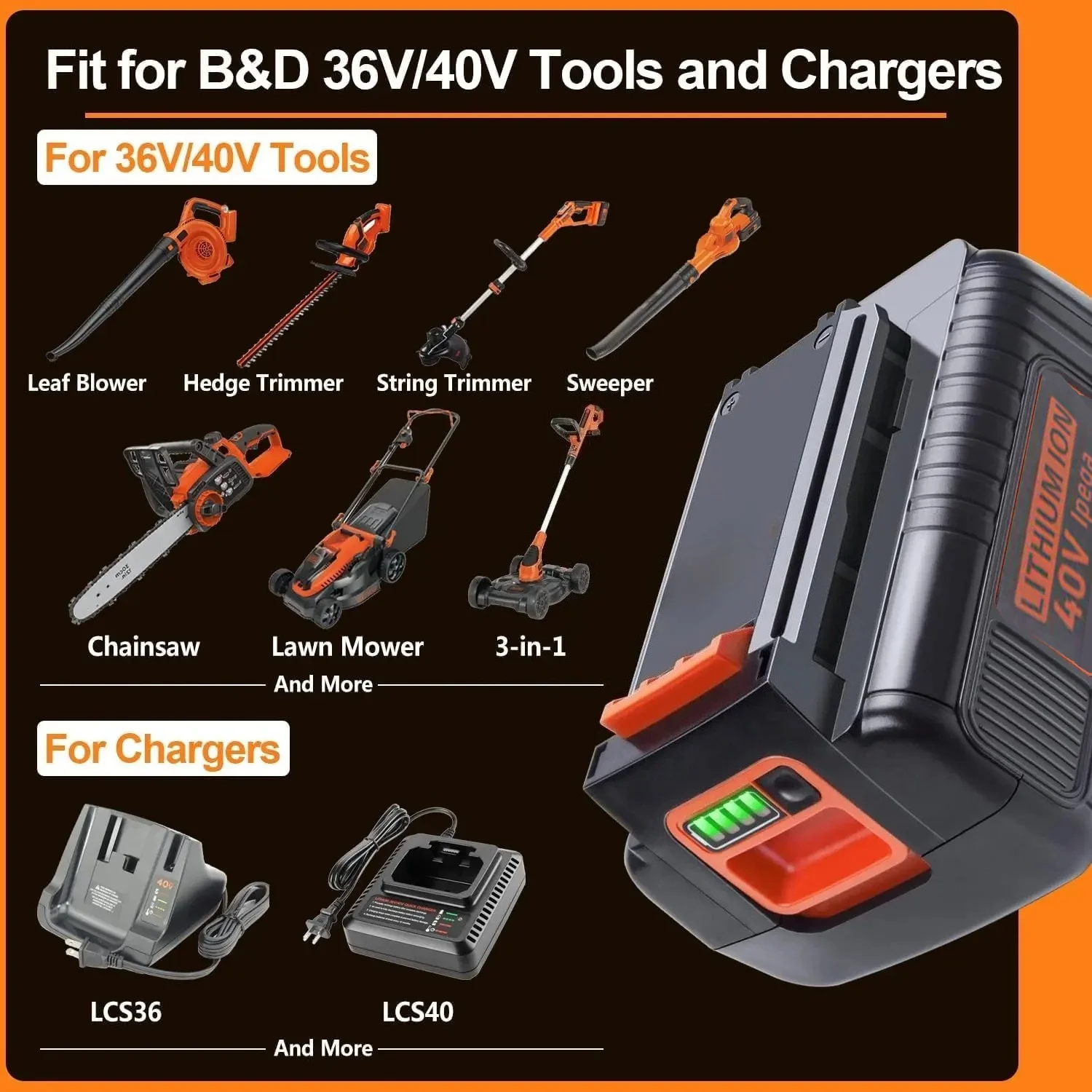 Литий-ионный аккумулятор 40В 4 – обзор и цена Black+Decker Tool Cordless